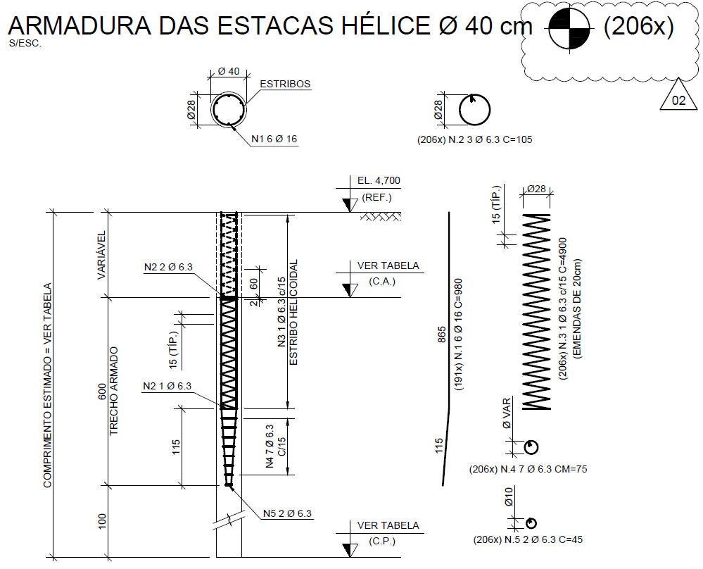 Projeto Armação Estaca Hélice